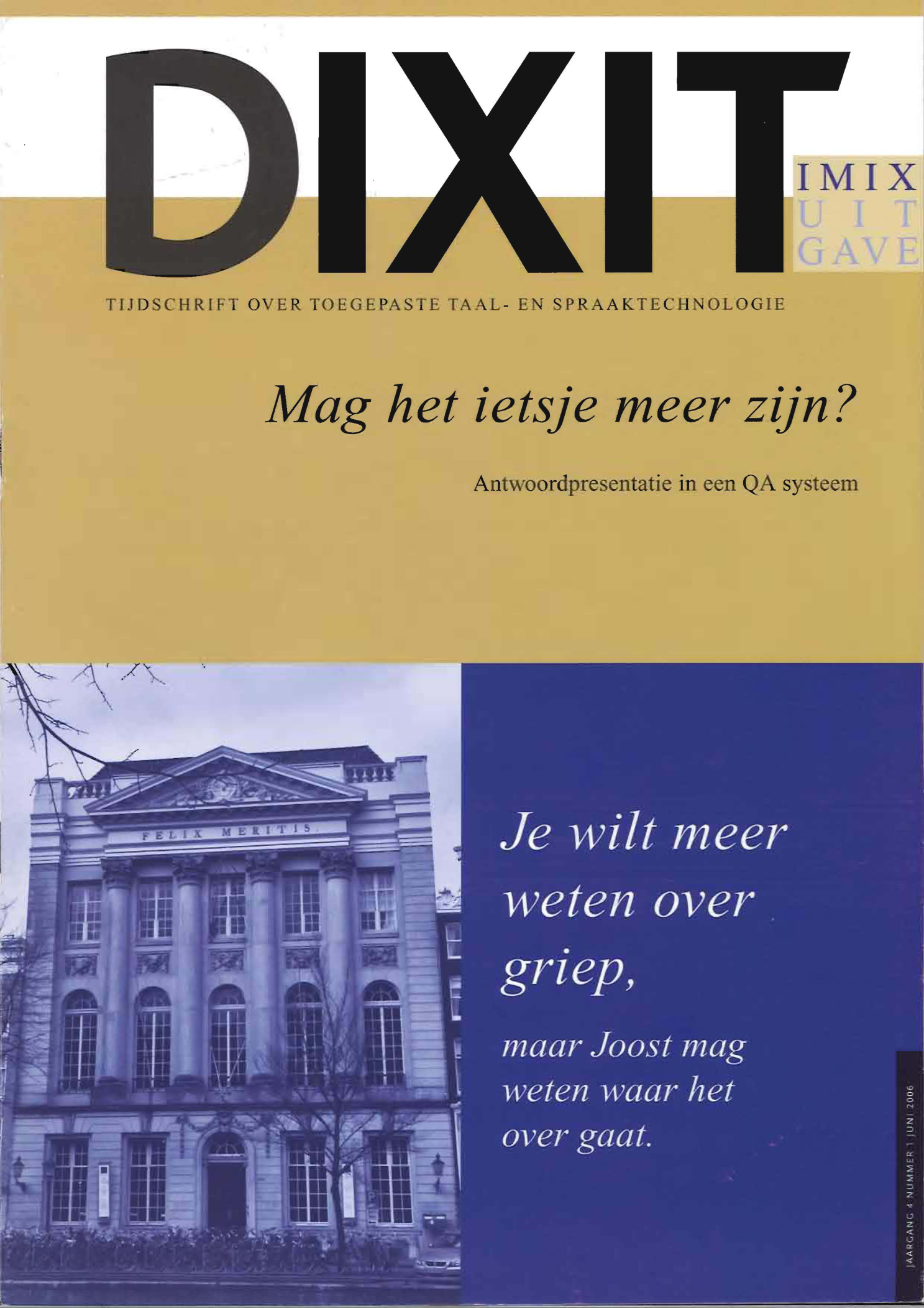 Omslag DIXIT 2006 — IMIX-uitgave